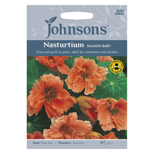 Johnsons Nasturtium Salmon Baby Seeds - DeWaldens Garden Centre