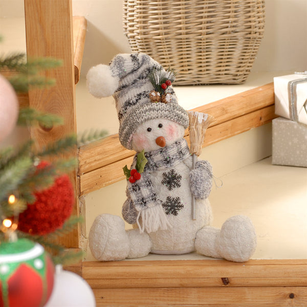 Festive Grey/White Snowman (Assorted) - DeWaldens Garden Centre