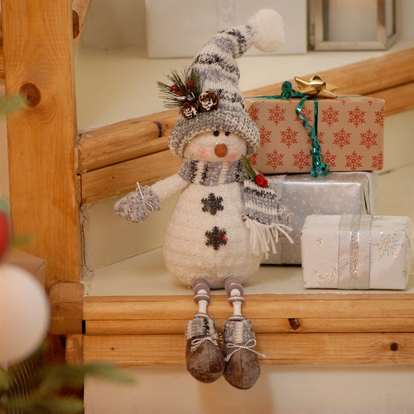 Festive Grey/White Snowman (Assorted) - DeWaldens Garden Centre