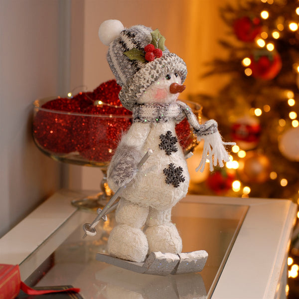 Festive Grey/White Snowman (Assorted) - DeWaldens Garden Centre