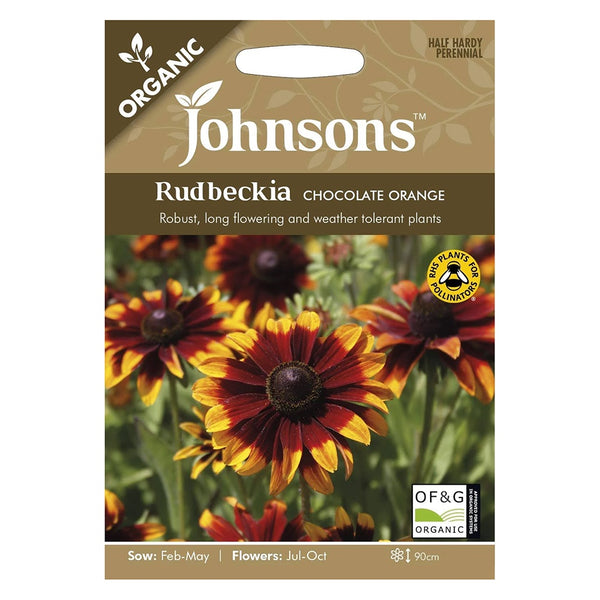 Johnsons Organic Rudbeckia Chocolate Orange Seeds - DeWaldens Garden Centre