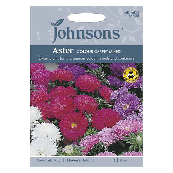 Johnsons Aster Colour Carpet Mixed Seeds - DeWaldens Garden Centre