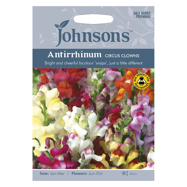 Johnsons Antirrhinum Circus Clowns Seeds - DeWaldens Garden Centre