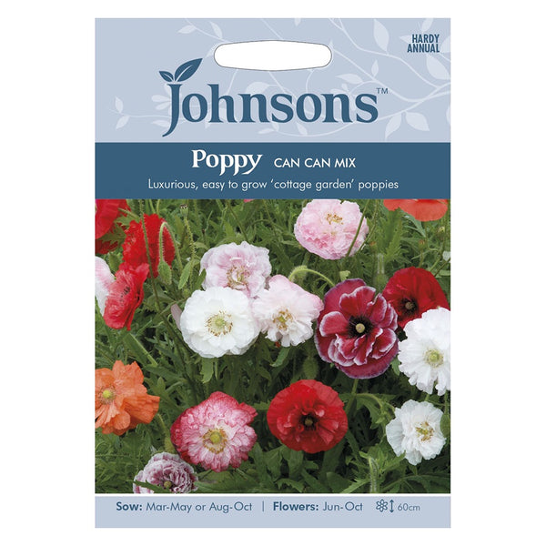 Johnsons Poppy Can Can Mix Seeds - DeWaldens Garden Centre