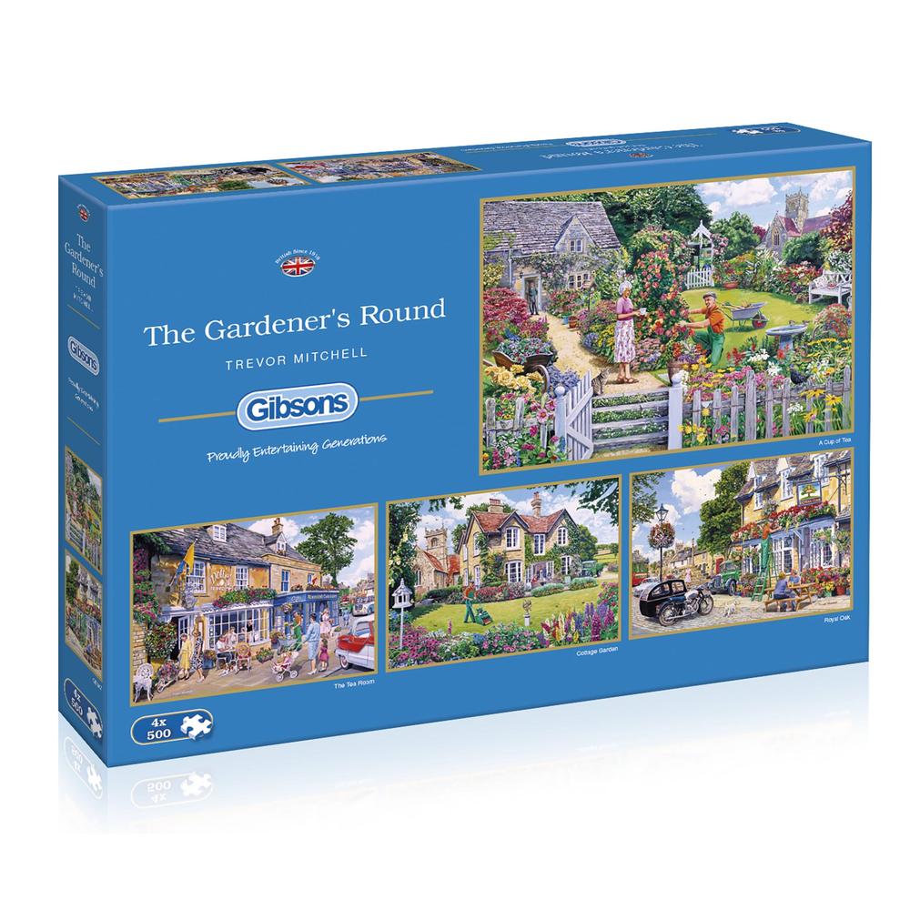 Gibsons 4x500 Piece Jigsaw Puzzle - The Gardener's Round – DeWaldens ...