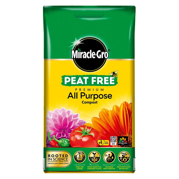 Miracle Gro Peat Free Premium All Purpose Compost - DeWaldens Garden Centre